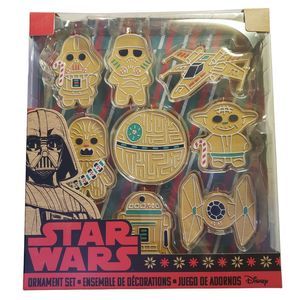 Disney Parks STAR WARS 8 Holiday Cookie Ornament Set Darth Vader Yoda New